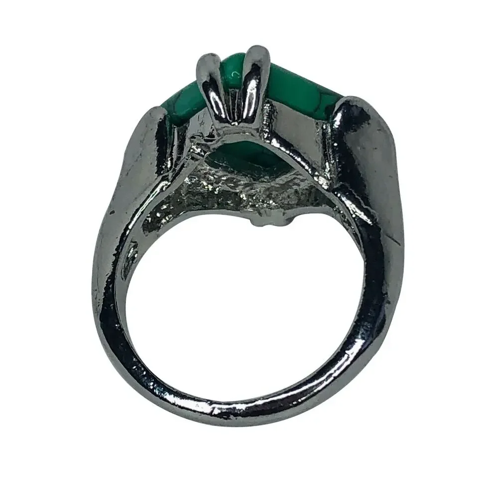 Turquoise Large Diamond Shaped Ring - Size 6.5